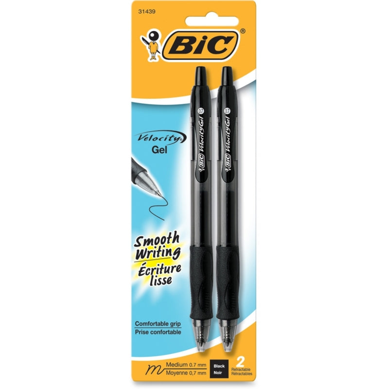 BiC BiC Gel-ocity Medium Point 0.7 Mm Retractable Gel Pen 2/Pack - Black Pens