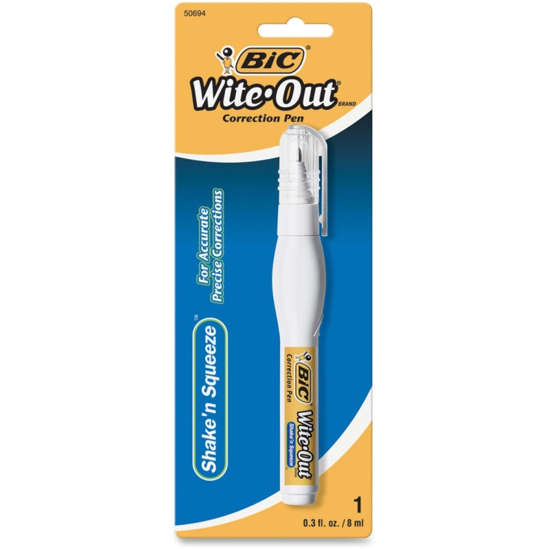 BiC BIC Wite-Out Brand Shake 'n Squeeze Correction Pen - 6 Count - White Correction Pens