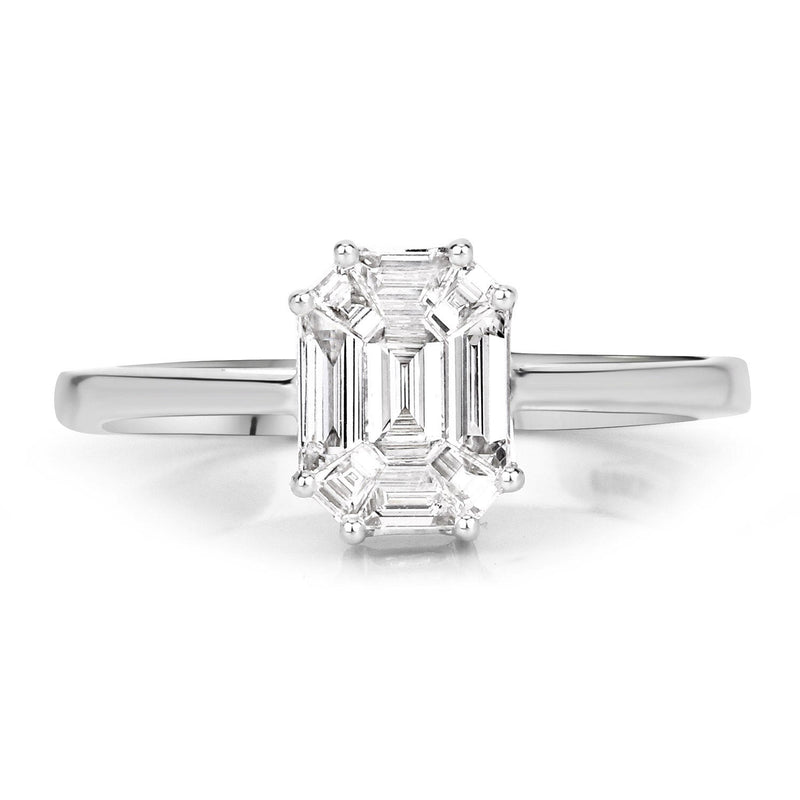 Bids.com 0.48 Carat Genuine White Diamond 18K White Gold Ring Rings