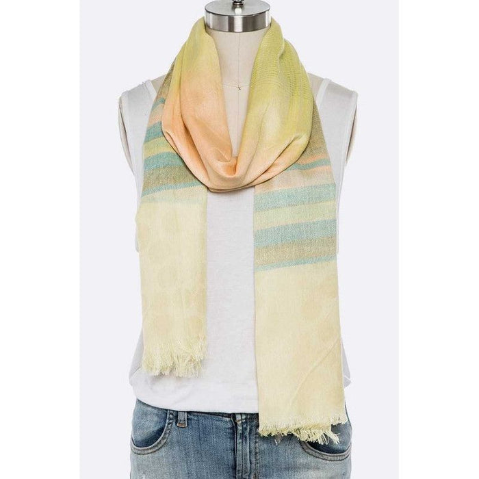 Mix Color Stripe Large Oblong Scarf