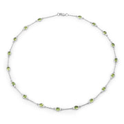 Bids.com 6.30 Carat Genuine Peridot .925 Sterling Silver Necklace Necklaces