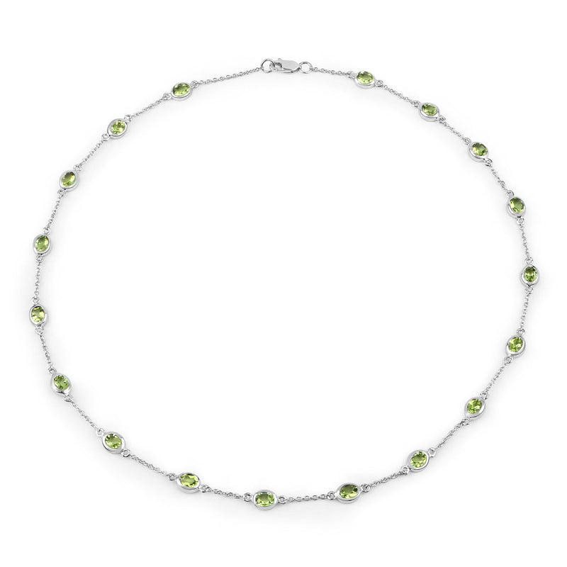 Bids.com 6.30 Carat Genuine Peridot .925 Sterling Silver Necklace Necklaces