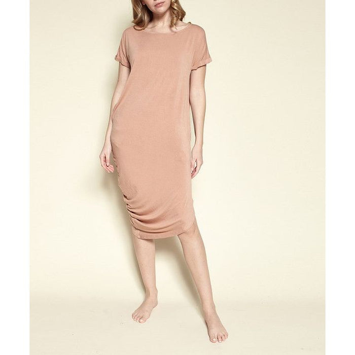 Bamboo Asymmetric Dolman Dress With Pockets