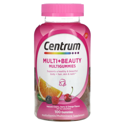 Centrum Centrum Multigummies, Dual Action, Multi + Beauty, 2500 Mcg, Gummies, Natural Cherry, Berry & Orange Flavors Vitamins & Supplements