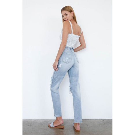 High Waist Ripped Loose Fit Jeans