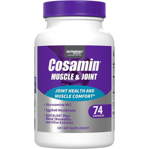 Cosamin Cosamin Muscle & Joint, Works To Decrease Cartilage Breakdown, Protects Joints, And Reduces Muscle Soreness, 74 Capsules Health Care