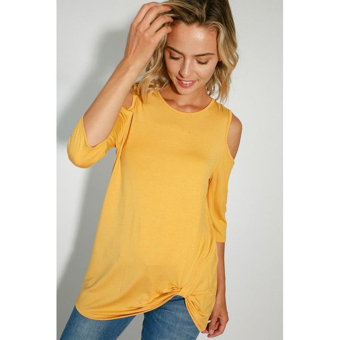 SOLID COLD SHOULDER TOP