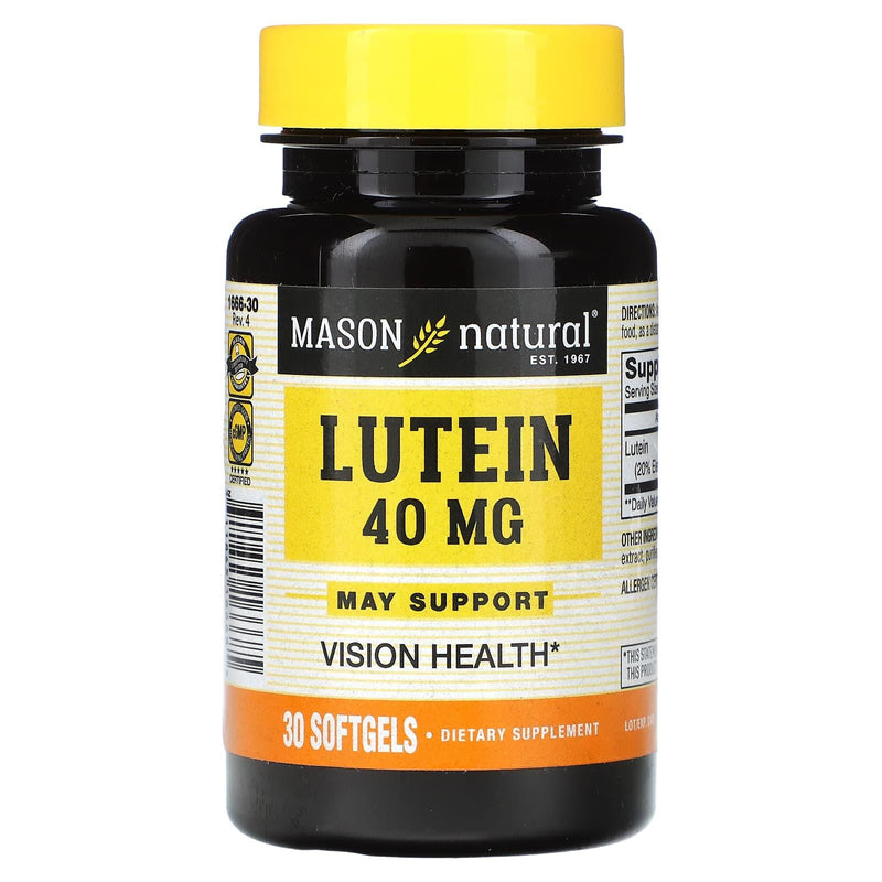Mason Natural Mason Natural® Lutein 40 mg Ultra Strength – 30 Softgels Vitamins & Supplements