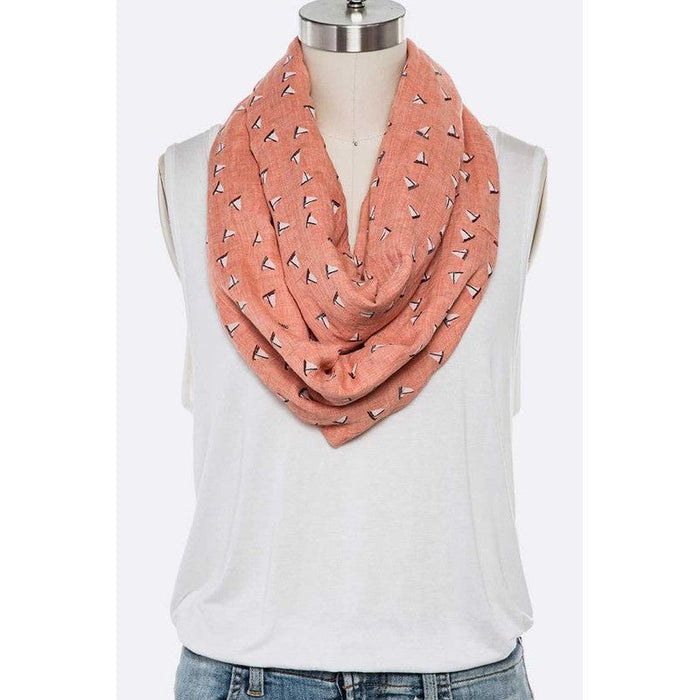 Mini Sailboat Print Cotton Infinity Scarf