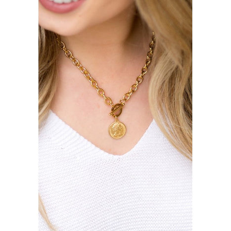 Coin Accent Chain Necklace