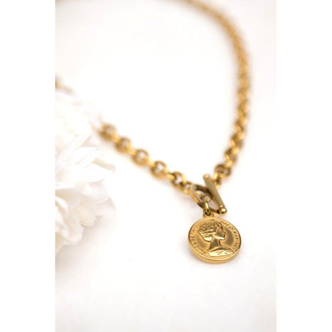 Coin Accent Chain Necklace