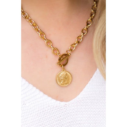 Coin Accent Chain Necklace