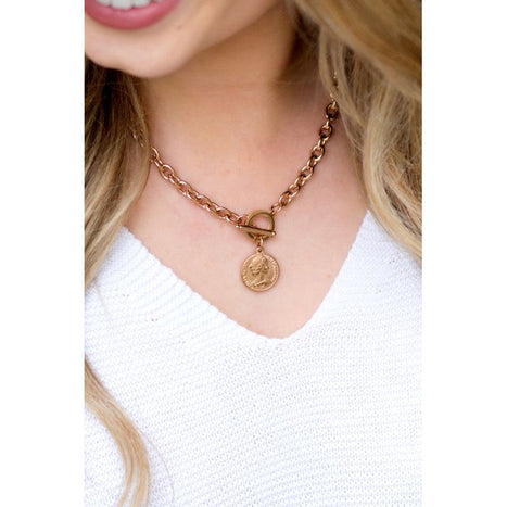 Coin Accent Chain Necklace