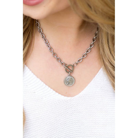 Coin Accent Chain Necklace