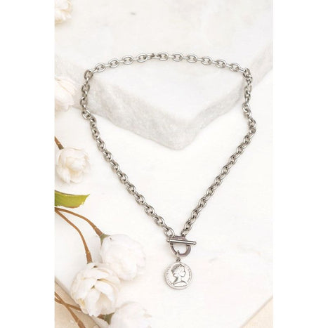 Coin Accent Chain Necklace