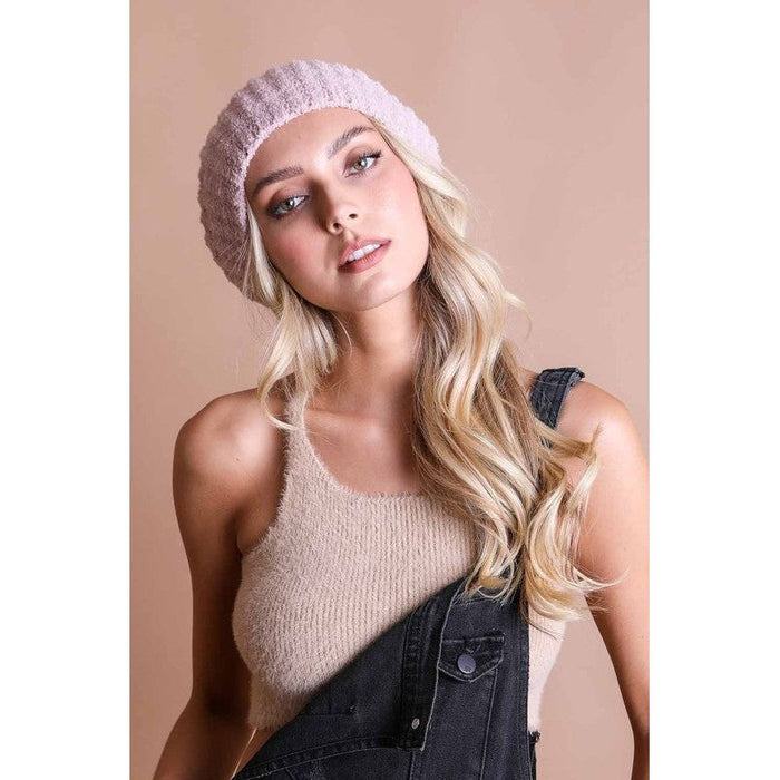 Boucle Rib Knit Beret