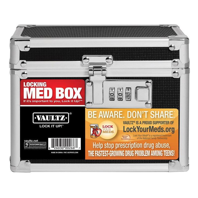 Vaultz Vaultz® Medicine Lock Box – Combination Lock, Black Health Care