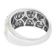 Bids.com 10K White and Yellow Gold 1.00 Cttw Baguette and Round cut Diamond Art Deco Multi-Row Ring Band (I-J Color, I1-I2 Clarity) - Ring Size 7 Rings