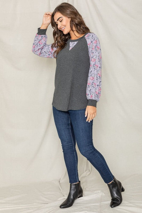 Floral Raglan Sleeve