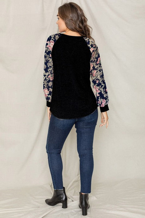 Floral Raglan Sleeve