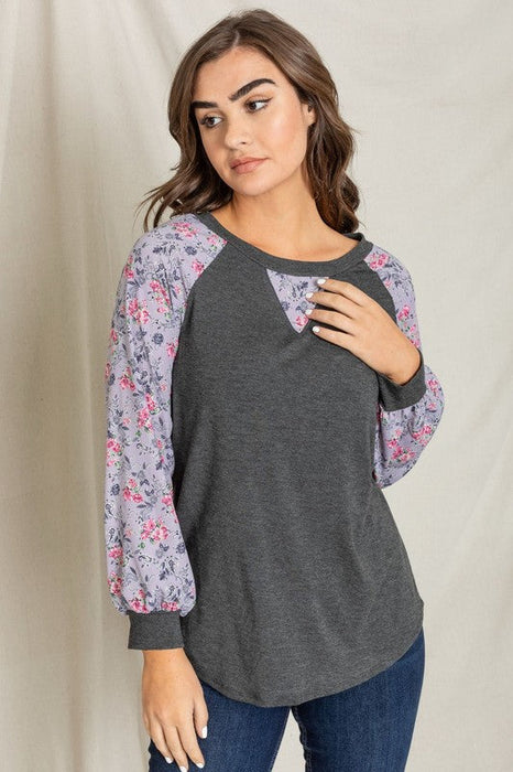 Floral Raglan Sleeve