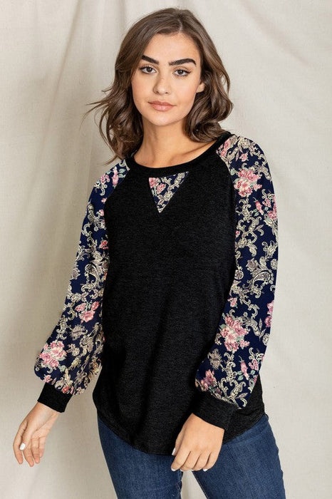 Floral Raglan Sleeve