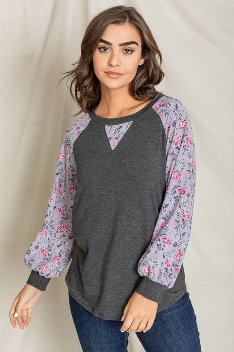 Floral Raglan Sleeve