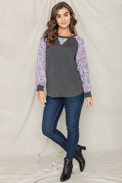 Floral Raglan Sleeve