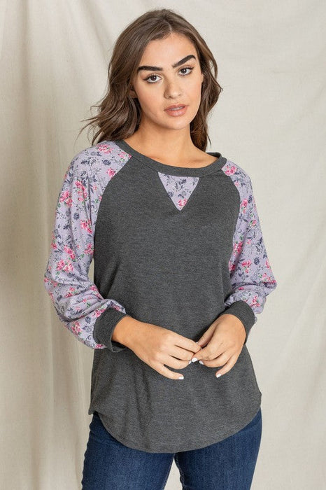 Floral Raglan Sleeve