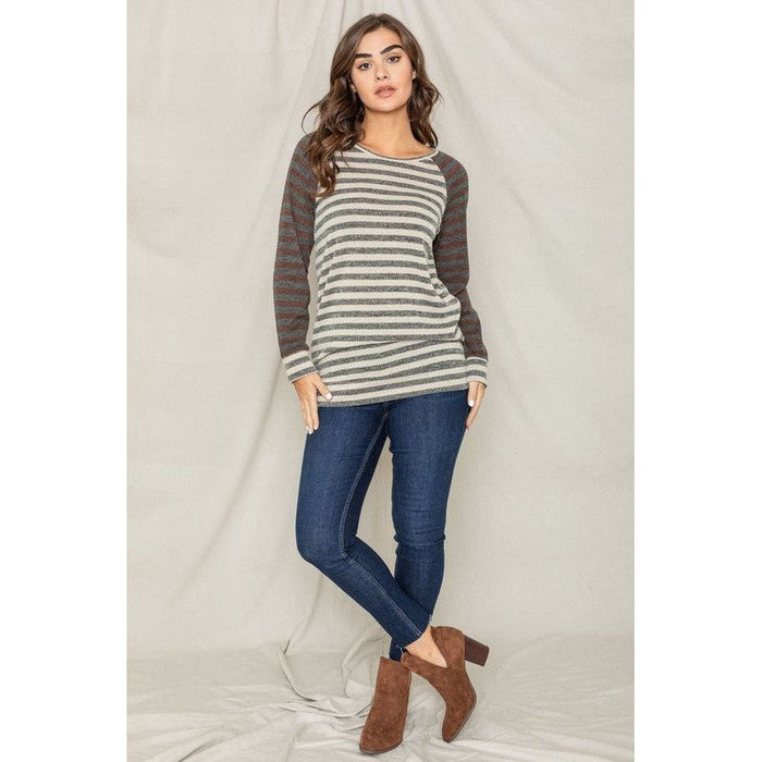 Two Tone Terry Stripe Tunic