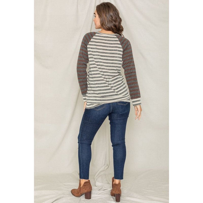 Two Tone Terry Stripe Tunic