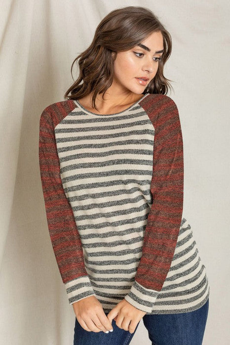 Two Tone Terry Stripe Tunic