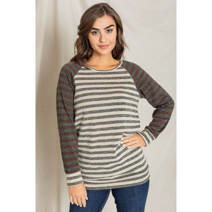 Two Tone Terry Stripe Tunic