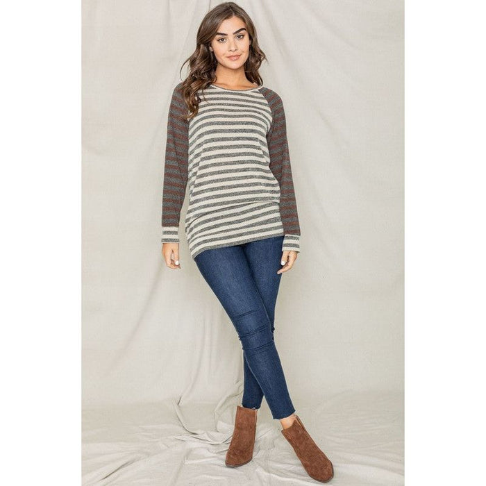 Two Tone Terry Stripe Tunic