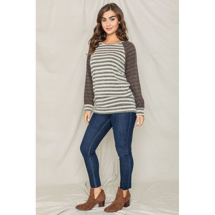 Two Tone Terry Stripe Tunic