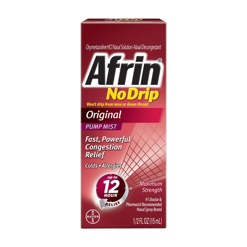 Afrin Afrin No Drip Nasal Decongestant, Original, Maximum Strength, Pump Mist Health & Beauty