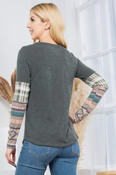 Front Pocket Textured Sweater Knit