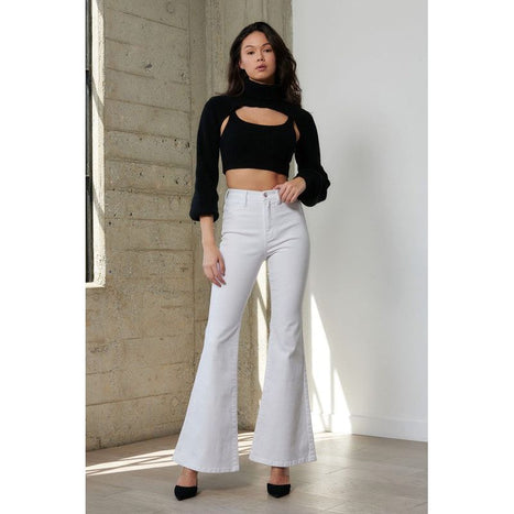 High Waisted Full-Length Flare Jeans