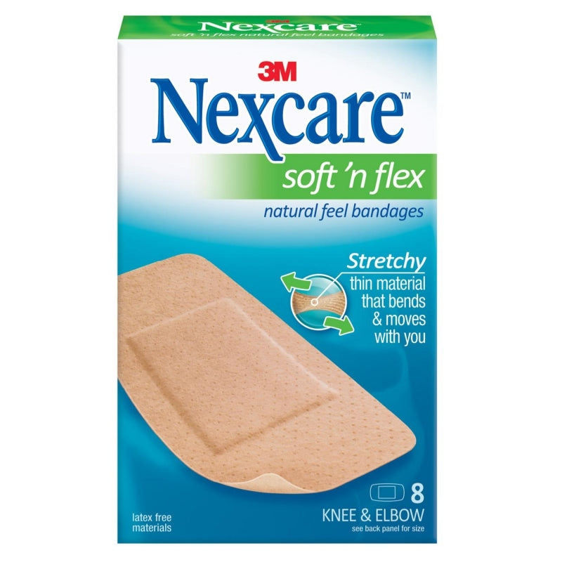 Nexcare Nexcare Soft 'n Flex, Bandages, Natural Feel, Knee & Elbow Health & Beauty