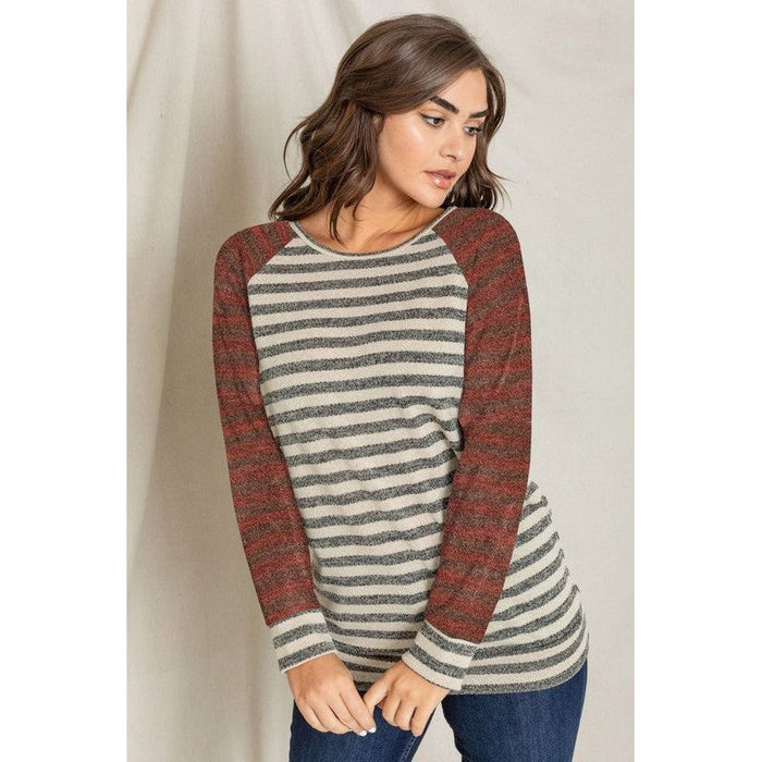 Two Tone Terry Stripe Tunic