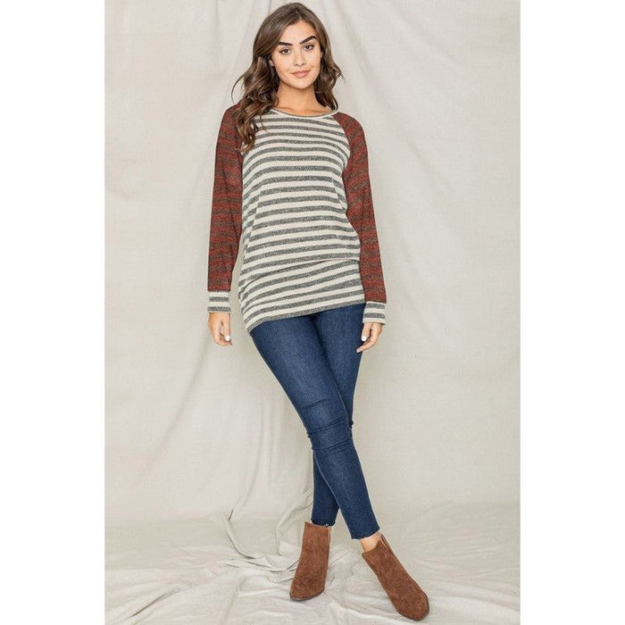 Two Tone Terry Stripe Tunic