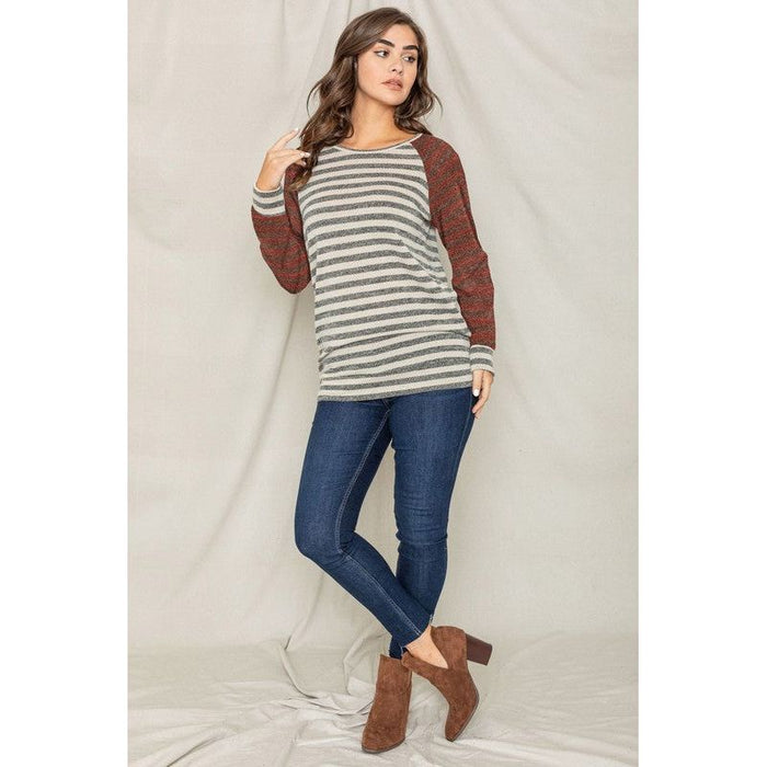 Two Tone Terry Stripe Tunic