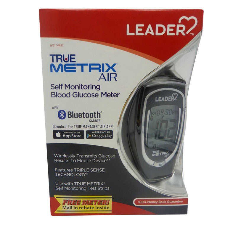 Leader Health Care Leader Health Care True Metrix Air Self Monitoring Bluetooth Glucose Meter Blood Glucose Test Strips