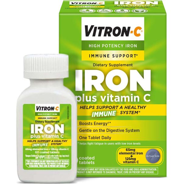 Vitron-C Vitron-C® High Potency Iron Supplement with Vitamin C – 60 Count Vitamins & Supplements