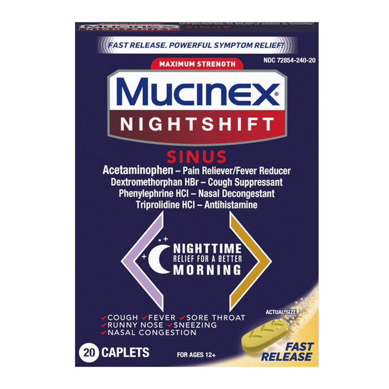 Mucinex Expectorant Mucinex Expectorant Nightshift Sinus Caplets Medicine Cabinets