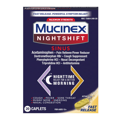 Mucinex Expectorant Mucinex Expectorant Nightshift Sinus Caplets Medicine Cabinets