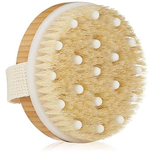 Touch Me Touch Me Dry / Wet Body Brush By - Natural Boar's Bristle - Remove Dead Skin And Toxins, Cellulite Treatment, Exfoliates, Stimulates Blood Circulation, Massage 2-in-1 Bath Brushes