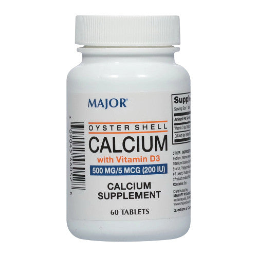 Major Major Oyster Shell Calcium 500 Mg With Vitamin D Vitamins & Supplements