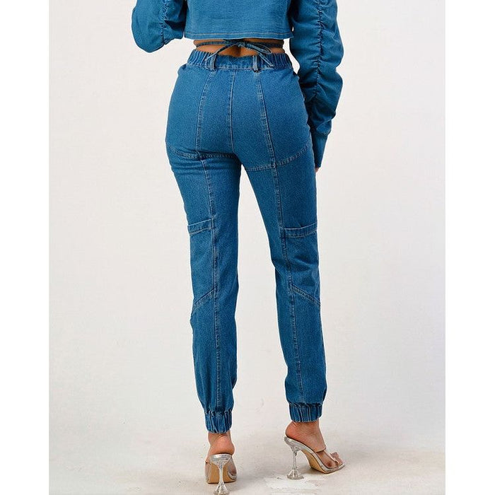 CASUAL LONG DENIM PANTS