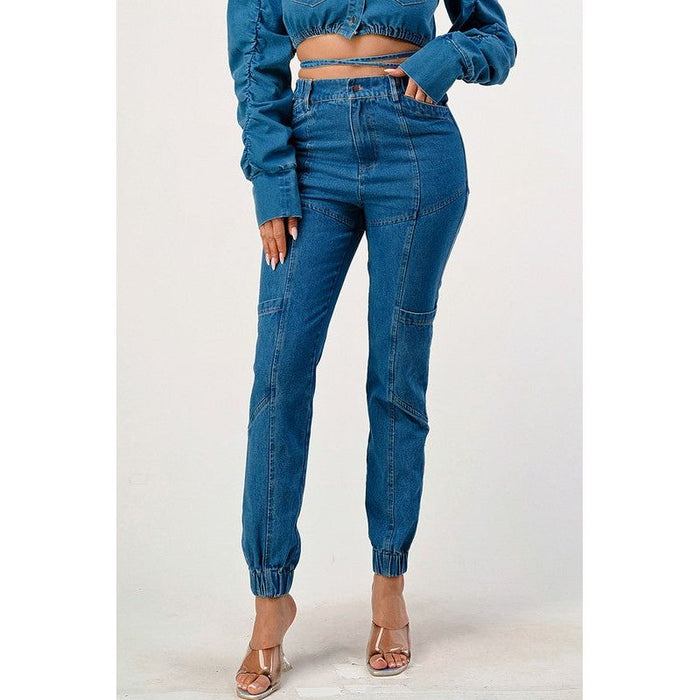 CASUAL LONG DENIM PANTS